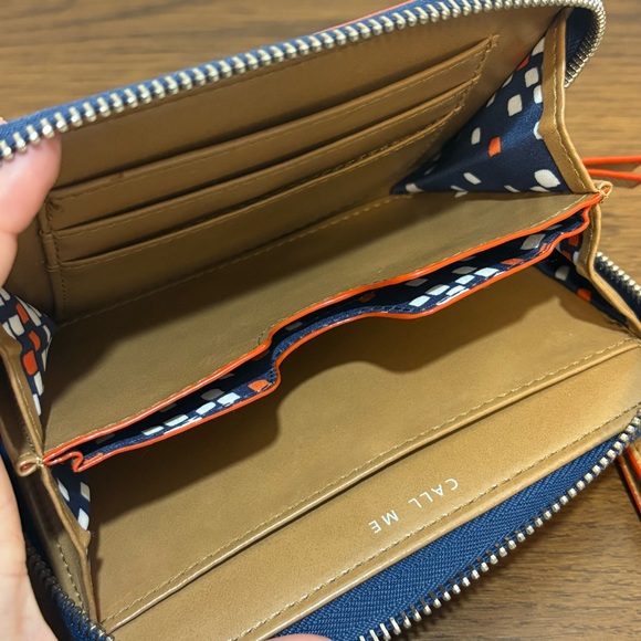 Stella & Dot Navy Blue & White Striped Wallet Clutch - Picture 4 of 9